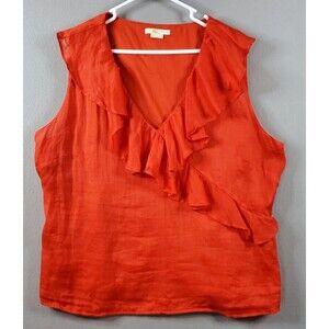 Boden Ruffle Detail Sleeveless Top Red Pop Womens US Size 18 $129